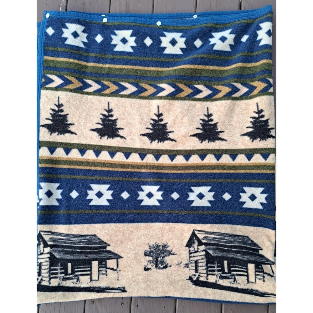 Cabelas Fleece Wearable Blanket Sleeping Bag Cuddle Wrap Cabin Southwester 73x60